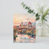 Custom Florence Duomo Cathedral Wasserfarben Skyli Postkarte (Stehend Vorderseite)