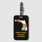 Custom Florida Flag Staat Blume Orange Blossom Gepäckanhänger (Vorderseite Vertikal)