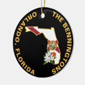 Custom Florida Flag Staat Blume Orange Blossom Keramik Ornament (Links)