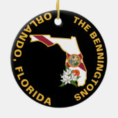 Custom Florida Flag Staat Blume Orange Blossom Keramik Ornament (Hinten)