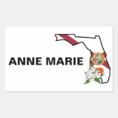 Custom Florida Flag Staat Blume Orange Blossom Rechteckiger Aufkleber (Vorderseite)