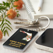 Custom Florida Flag Staat Blume Orange Blossom Schlüsselanhänger (Vorderseite rechts)