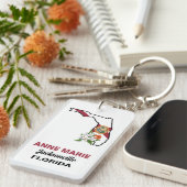 Custom Florida Flag Staat Blume Orange Blossom Schlüsselanhänger (Vorderseite rechts)