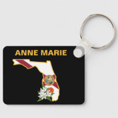 Custom Florida Flag Staat Blume Orange Blossom Schlüsselanhänger (Vorderseite)