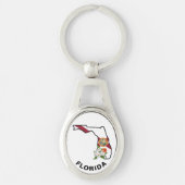 Custom Florida Flag Staat Blume Orange Blossom Schlüsselanhänger (Vorderseite)