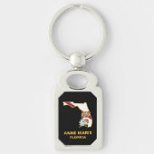 Custom Florida Flag Staat Blume Orange Blossom Schlüsselanhänger (Vorderseite)