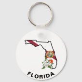 Custom Florida Flag Staat Blume Orange Blossom Schlüsselanhänger (Vorderseite)