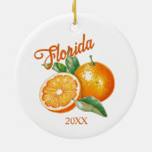 Custom Florida Orange Keramik Ornament (Hinten)