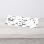 Custom Florida Staat US Zuhause Line Art Schreibtischnamensplakette (Vorderseite )