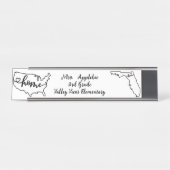 Custom Florida Staat US Zuhause Line Art Schreibtischnamensplakette (Vorderseite )