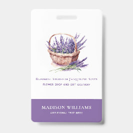 Custom Florist Business Watercolor Lavendel Ausweis