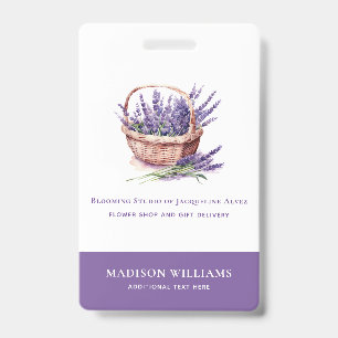 Custom Florist Business Watercolor Lavendel Ausweis