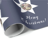 Custom Florist Foto "Frohe Weihnachten" Violet Geschenkpapier (Rolleneckpunkt)