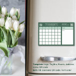 Custom Florist Monthly Planer Magnetisches Trockenlöschblatt<br><div class="desc">Nehmen Sie Ihre Organisation auf die nächste Stufe mit unserem maßgeschneiderten Florist Monatsplaner Magnetic Dry Erase Sheet in erfrischend grün und weiß. Diese anpassbare Vorlage enthält Ihr individuelles Floristenlogo und Set die Bühne für eine effiziente und kreative Planung. Der Planer bietet Platz für jeden Wochentag, um Notizen, Erinnerungen und Veranstaltungen...</div>