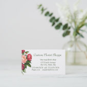 Custom Florist Shoppe Peony Garden Blume Visitenkarte (Stehend Vorderseite)