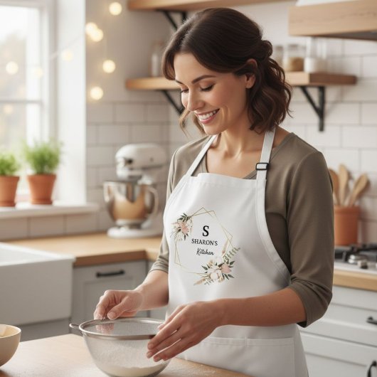 Custom flower crown apron, women's aprons schürze