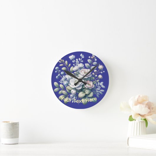 Custom flower design runde wanduhr (Zuhause)