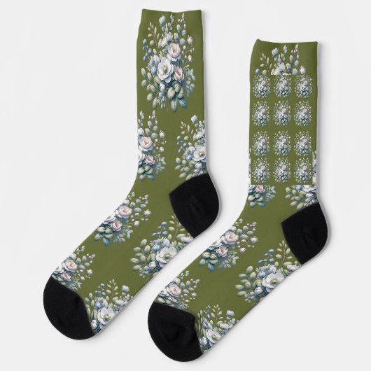 Custom flower design socken (Linkes Detail)