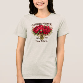 Custom Flower Farmer Floral Business Personalized Tri-Blend Shirt
