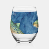 Custom Fly Fisherman Mother Geschenk Drehend Phant Weinglas Ohne Stiel (Links)