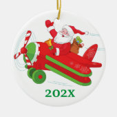 Custom Flying Santa Tree Keramik Ornament (Vorne)
