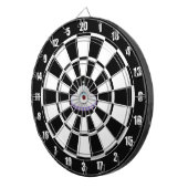 Custom Flying Saucer auf Black & White Dartscheibe (Vorderseite rechts)