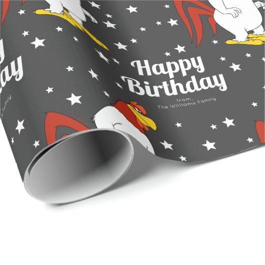 Custom Foghorn Leghorn Happy Birthday Geschenkpapier (Rolleneckpunkt)