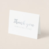 Custom Foil Silver Wedding Name Dankeschön Karte (Vorderseite)