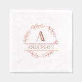 Custom Foil Stamps Kronen Monogram Napkins Servietten Mit Folie (Vorderseite)