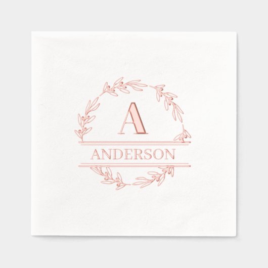 Custom Foil Stamps Kronen Monogram Napkins Servietten Mit Folie (Vorderseite)