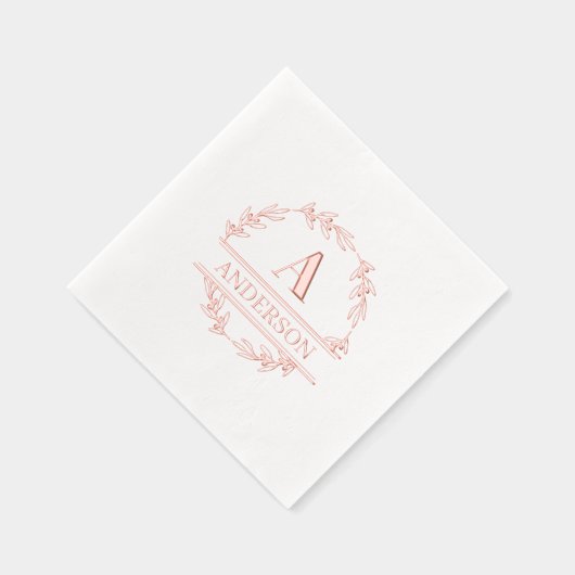 Custom Foil Stamps Kronen Monogram Napkins Servietten Mit Folie (Rechts)