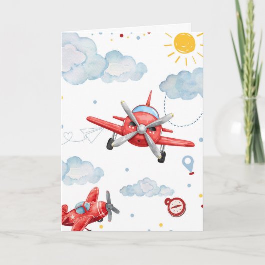 Custom Folded Airplane Aviation Card Karte (Vorderseite)