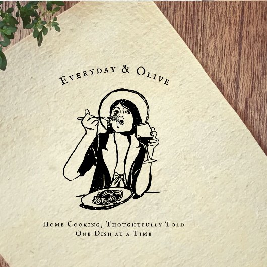 Custom Food Blogger Branding Rubber Stamp Gummistempel