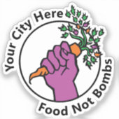 Custom Food Not Bombs logo Aufkleber (Vorderseite)