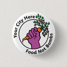 Custom Food Not Bombs logo Button