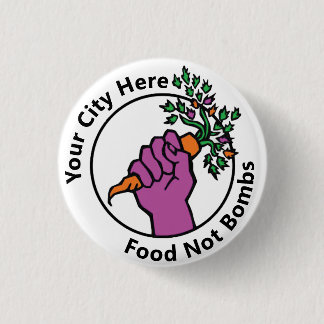 Custom Food Not Bombs logo Button
