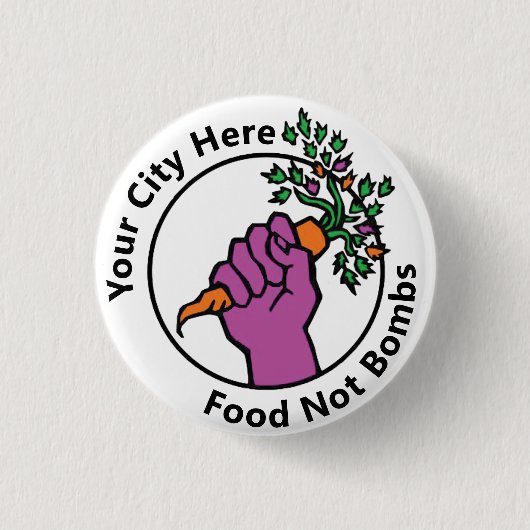 Custom Food Not Bombs logo Button (Vorderseite)