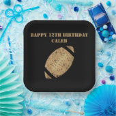 Custom Football Birthday Party Black Gold Papa Pappteller (Party)