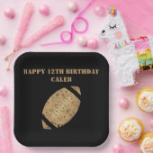 Custom Football Birthday Party Black Gold Papa Pappteller (Party)