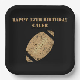 Custom Football Birthday Party Black Gold Papa Pappteller