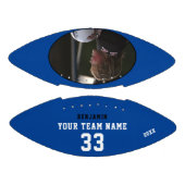 Custom Football Blue Name Team Foto Ball (Paneele)