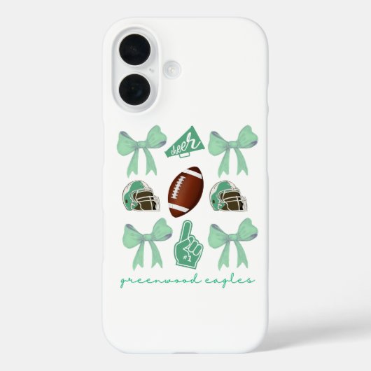 Custom Football Bow Custom School Case-Mate iPhone Hülle (Rückseite)