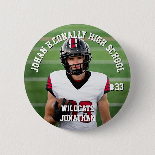 Custom Football Button High School Team Number (Vorderseite)