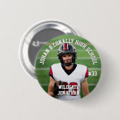 Custom Football Button High School Team Number (Vorne & Hinten)