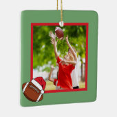 Custom Football Christmas Keramikornament (Rechts)