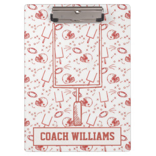 Custom Football Coach Clipboard Illustriert Sports Klemmbrett