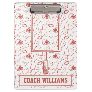 Custom Football Coach Clipboard Illustriert Sports Klemmbrett