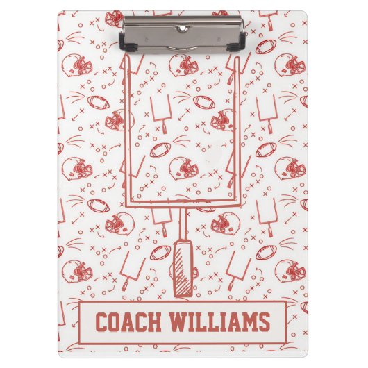 Custom Football Coach Clipboard Illustriert Sports Klemmbrett (Vorderseite)
