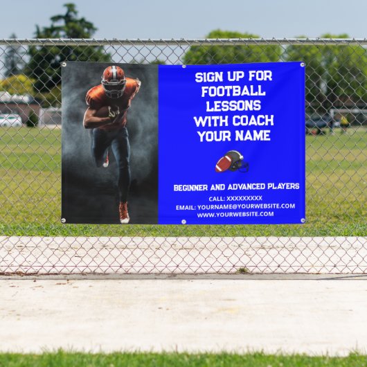 Custom Football Coach Coachte Klassenunterricht Bl Banner (InSitu)