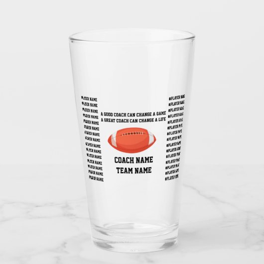 Custom Football Coach Gifts From The Team Players Glas (Vorderseite)